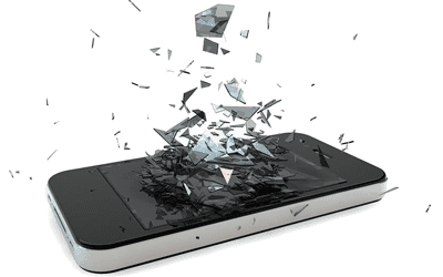 разбитое стекло Apple IPhone
